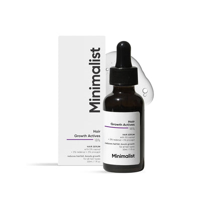Minimalist Hair Growth Serum With 3% Redensyl, 3% Anagain, 3% Procapil, 5% Capixyl & 4% Baicapil 18% Hair Growth Actives | For Hair Fall Control | For Men & Women | 30 ml - red
