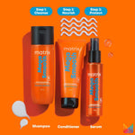 MATRIX Mega Smooth Shampoo (200ml), Conditioner (100ml) & Serum(100ml) Combo with Shea Butter for Frizzy Hair | Max Smoothness for 4 Days | Used by 1 Lakh Hairstylists* | For All Hair Types image 9 — view 9