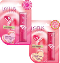 lotus herbals Lip Lush-Pink Guava Rush_3.5g + Rosy Rose Blush_3.5g (Set of 2)