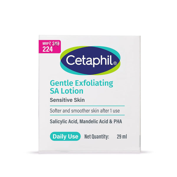 Cetaphil Gentle Exfoliating SA Lotion 29ml | Lightweight Daily Moisturizer with Salicylic Acid, Mandelic Acid & Gluconolactone | 48 Hr Hydration & Gentle Exfoliation | For Sensitive Skin image 2