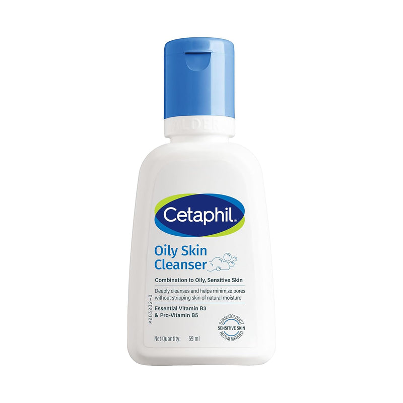 Cetaphil Oily Skin Cleanser Face Wash 60 ml | Deep Cleansing for Oily, Acne Prone Skin | Gentle Foaming, Non-Irritating, pH Balanced | Dermatologist Recommended | For Your Sensitive Skin - black