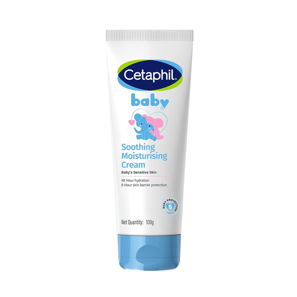 Cetaphil Baby Soothing Moisturising Cream 100 g for Newborns & Babies | 48H Hydration & 8H Skin Barrier Protection | With Glycerin, Sunflower Seed Oil & Sweet Almond Oil | Gentle Face & Body Moisturiser - Default Title