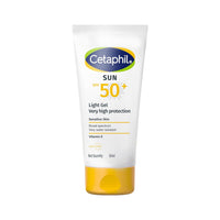 Cetaphil Sun SPF 50 Sunscreen Light Gel 50 ml – Very High Protection SPF 50+ Broad Spectrum UVA/UVB - Lightweight, Non-Sticky Gel - - Water resistant - Fast Absorbing Daily Face Sunscreen for Sensitive Skin - For All Skin Types