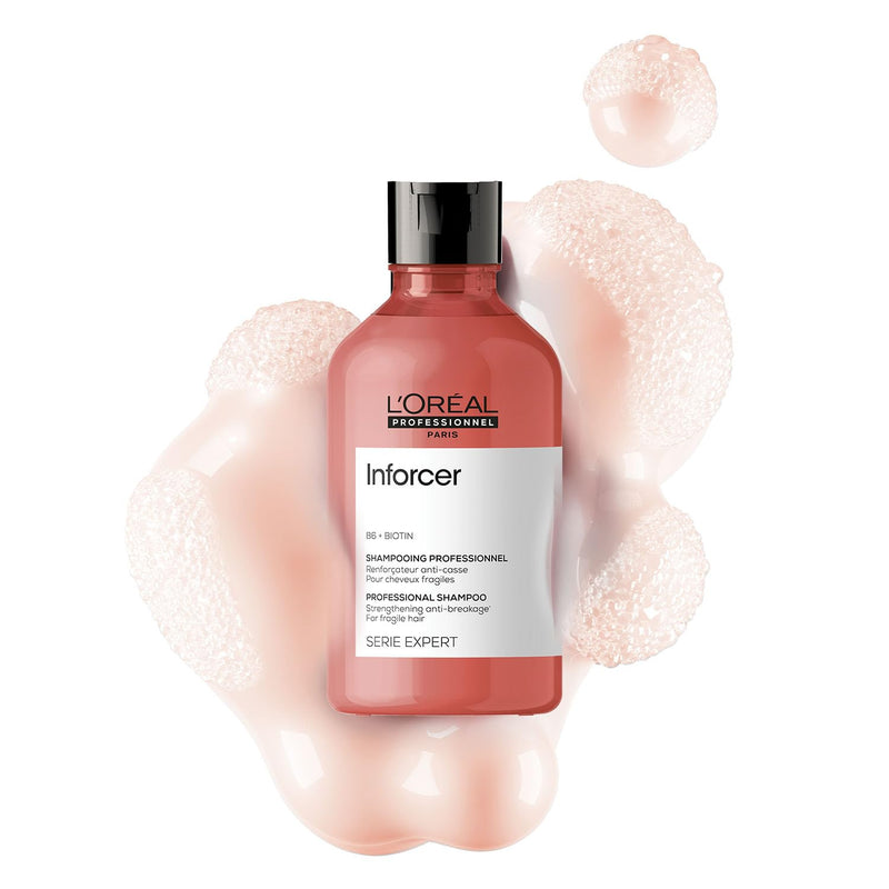 L'Oréal Professionnel Serie Expert Inforcer Shampoo 300 Ml, For Reduced Hair Breakage - red