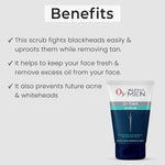 O3+ ALPHA MEN Acno D-TAN Scrub With Hyaluronic & Mint 50g - Detan Scrub for TAN removal | Fights Blackheads & Detoxifies Skin image 2 — view 2