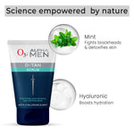 O3+ ALPHA MEN Acno D-TAN Scrub With Hyaluronic & Mint 50g - Detan Scrub for TAN removal | Fights Blackheads & Detoxifies Skin image 3 — view 3