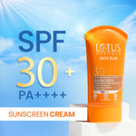 Lotus Herbals Safe Sun Skin Lightening Anti-Tan SunBlock Sunscreen | SPF 30 And PA+++ | Helps Reduce Pigmentaion | With UVA, UVB Protection | Suitable For All Skin Types | For Women And Men | 50g image 3 — view 3