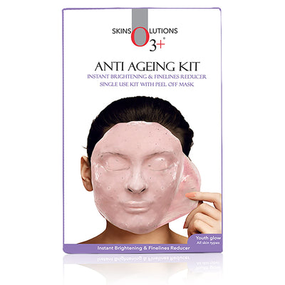 O3+ Anti Ageing Facial kit Brightening & Finelines Reducer With Peel off Mask 45gm - red