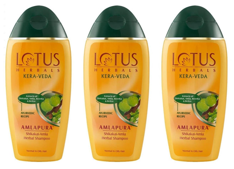 Lotus Herbals Amlapura Shikakai Amla Herbal Shampoo, 200ml x Pack of 3 - Default Title