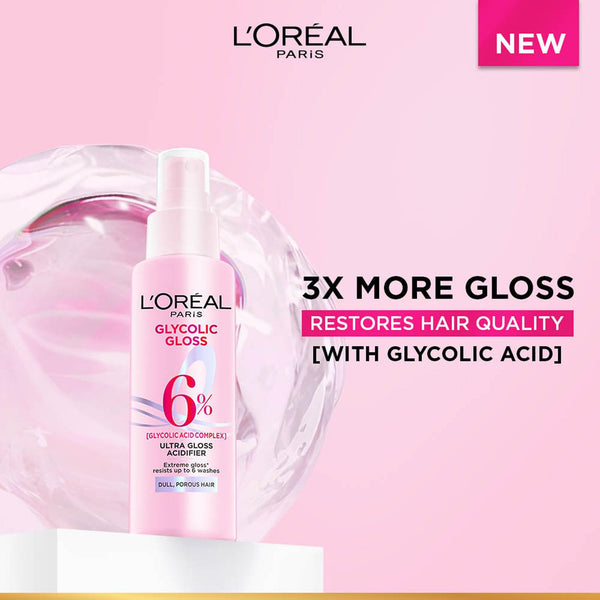 L’Oréal Paris Glycolic Gloss Shine Glazing Acidifier, Rinse off Treatment, powered by 6% Glycolic Acid, long lasting shine for up to 2 weeks, 100ml image 2