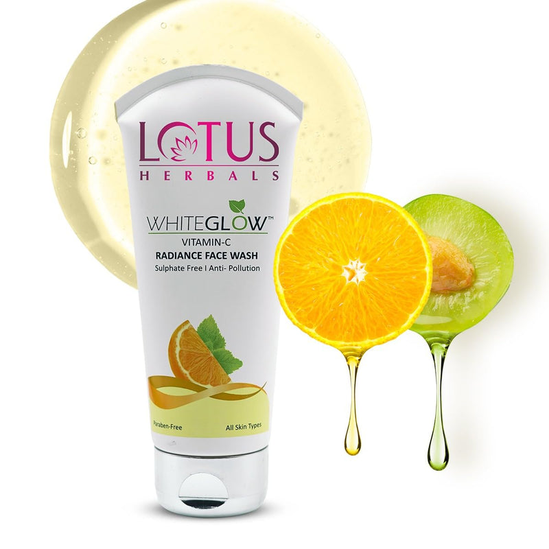 Lotus Herbals WhiteGlow Vitamin C Radiance Face Wash | For Dark Spots & Dull Skin | Anti- Pollution | 100g - orange