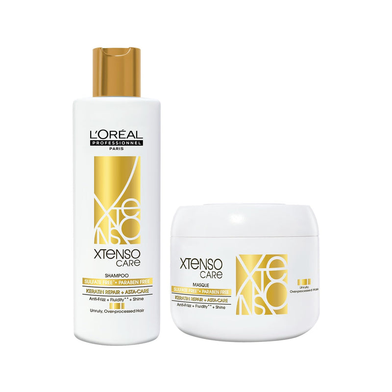 L'Oréal Professionnel Paris Xtenso Care Sulfate-Free* Shampoo 250Ml And Hair Masque 200Ml Combo For All Hair Types (Pack Of 2) - red