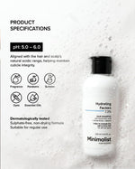 Minimalist Hydrating Shampoo for Dry & Frizzy Hair | Hyaluronic Acid + Tamarind + Betaine | Deep Moisture, Soft & Smooth Hair | Sulfate-Free Daily Use | 7.3% Hydration Complex | 250 ml image 7 — view 7