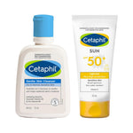 Cetaphil Summer Skincare Duo: Gentle Skin Cleanser 125ml + SPF 50+ | Hydrating Face Wash & Lightweight Sunscreen for Sensitive, Dry Skin - Default Title — view 1