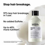 L’Oréal Professionnel Metal DX Anti-Metal Sulfate-Free Cleansing Cream Shampoo & Mask 300ml+250ml | Professional Routine for Less Breakage, Get Strong & Shiny Hair | With Glicoamine | For Men & Women image 2 — view 2