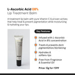 Minimalist Lip Treatment Balm for Pigmented & Dark Lips | 8% L-Ascorbic Acid with Vitamin E, Radianskin & Glycerine | For Women & Men | 12 gm image 2 — view 2