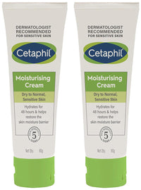 Cetaphil Moisturising Cream for Face & Body, Dry to Normal skin, 80 gm (Pack of 2)