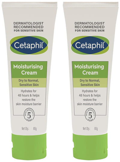 Cetaphil Moisturising Cream for Face & Body, Dry to Normal skin, 80 gm (Pack of 2) - Default Title