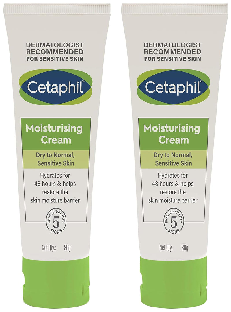 Cetaphil Moisturising Cream for Face & Body, Dry to Normal skin, 80 gm (Pack of 2) - Default Title