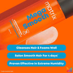 MATRIX Mega Smooth Shampoo (200ml), Conditioner (100ml) & Serum(100ml) Combo with Shea Butter for Frizzy Hair | Max Smoothness for 4 Days | Used by 1 Lakh Hairstylists* | For All Hair Types image 4 — view 4