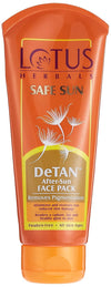Lotus Herbals Safe Sun DeTan After-Sun Face Pack | With Horse chestnut Extracts | Reduces Tan & Pigmentation | All Skin Types | 100g - red