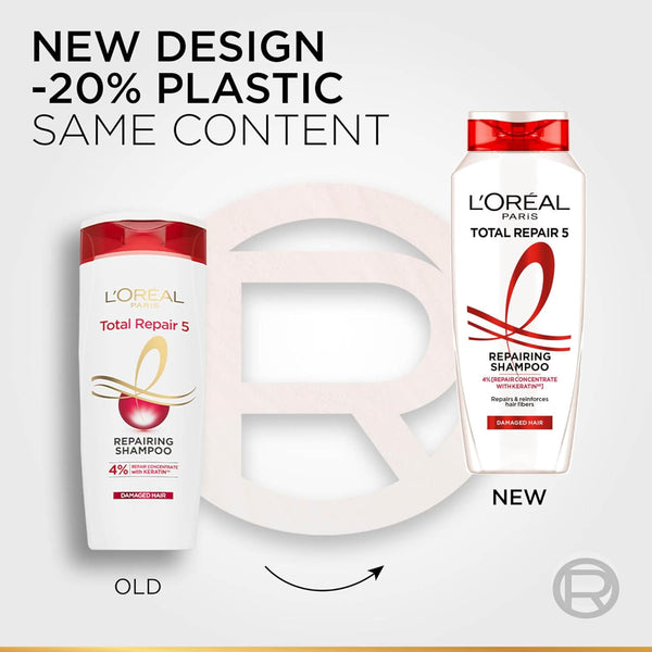L'Oreal Paris Shampoo, For Damaged And Weak Hair, With Pro-Keratin + Ceramide, Total Repair 5, 340Ml. image 2