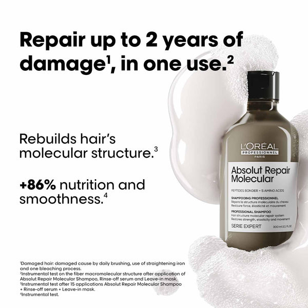 L'Oréal Professionnel Absolut Repair Molecular Sulfate-Free Deep Repairing Shampoo for Damaged Hair image 2