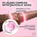 L’Oréal Paris Glycolic Gloss Shine Boosting Shampoo, powered by 3% Glycolic Acid, for dull hair, restores hair quality for gives 3x more gloss, 340ml image 4 — view 4