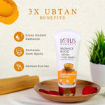 Lotus Herbals Radiance Boost Ubtan Facewash and Radiance Boost Ubtan Face Scrub | Turmeric, Sandalwood and Rose Water | Glowing Skin |Reducing Dark Spots 100gm Each image 2 — view 2