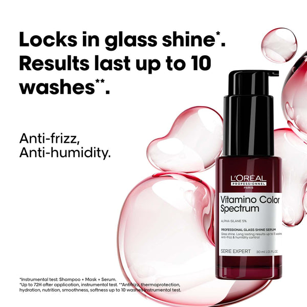 L'Oréal Professionnel Vitamino Color Spectrum Glass shine serum for all colored hair 30 ml | A patented leave in serum for colored hair that delivers instant glass shine & lasting results. image 2