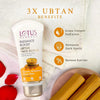 Lotus Herbals Radiance Boost Ubtan Facewash and Radiance Boost Ubtan Face Scrub | Turmeric, Sandalwood and Rose Water | Glowing Skin |Reducing Dark Spots 100gm Each image 3
