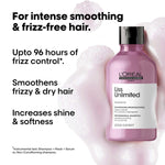 L'Oréal Professionnel Liss Unlimited Shampoo for Frizzy & Unruly Hair - 300ml | Intensive Smoothing Shampoo for Frizz-Control | Enriched with Pro-Keratin | Increases Softness & Shine image 2 — view 2