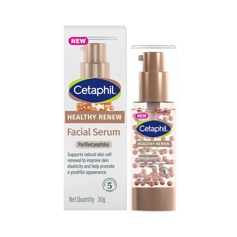 Cetaphil Healthy Renew Anti-Ageing Facial Serum 30 g – Peptide Powered Serum for Sensitive Skin, Helps Smooth Fine Lines & Hydrate - red