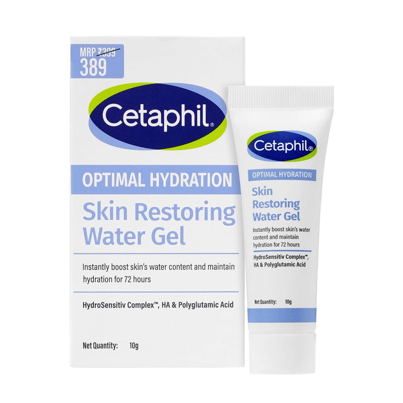 Cetaphil Optimal Hydration Restoring Water Gel 10 g – Lightweight 72H Hydrating Gel for Dry & Sensitive Skin | Daily Moisturisation Hydro Boost & Skin Refreshing Formula - red