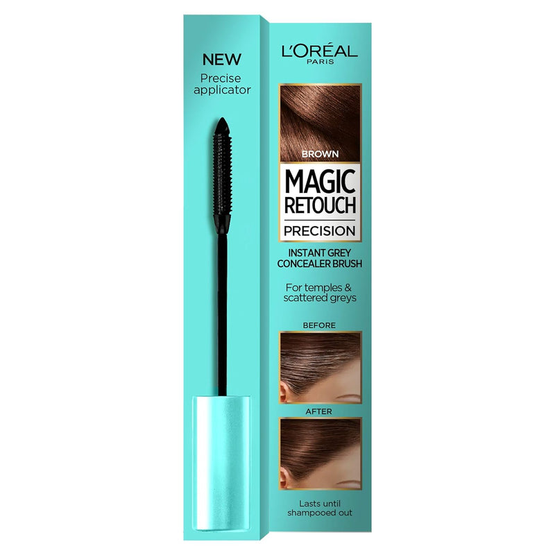 L’Oréal Paris Magic Retouch Precision Brush – Brown | Instant Grey Hair Root Concealer | Easy Application - brown