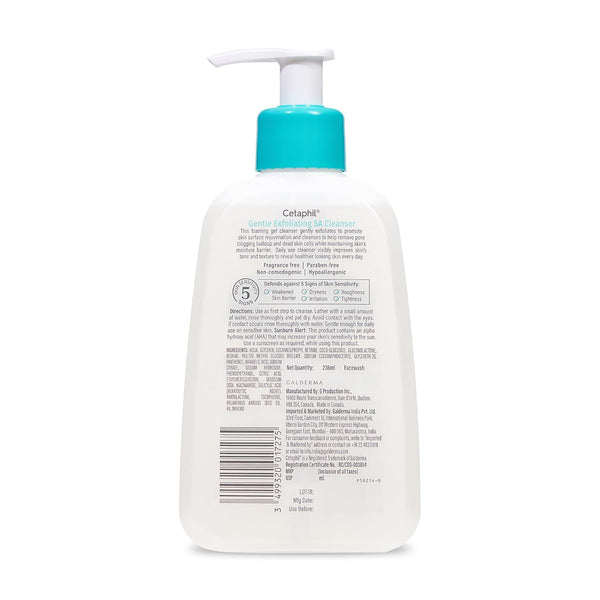 Cetaphil Gentle Exfoliating SA Cleanser 236ml | Foaming Gel Face Wash with Salicylic Acid, Mandelic Acid & Gluconolactone | Gently Exfoliates & Improves Texture | Dermatologist Recommended Brand image 2