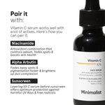 Minimalist 10% Advanced Vitamin C Serum for Glowing Skin | Brightening & Dark Spot Treatment | Treats Uneven Skin Tone, Dullness & UV Damage | Daily Face Serum (Stable Vitamin C) | 30ml image 7 — view 7
