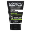 L'Oreal Paris PROFESSIONAL PARIS Men Expert, Pure Charcoal Purifying Daily Face Wash for Men - 100ml - black